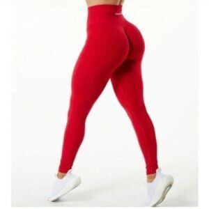 Alphalete amplify scrunch formula red leggings size small